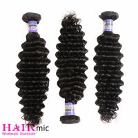Natural Color Deep Curly human hair bundles hair weft with wholesale price