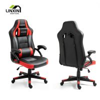 High Quality Modern Comfortable Wide Seat Ergonomic PU Leather Black and Red Swivel Computer Home Gaming Office Chairs