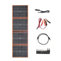 18V 80W Foldable Solar Panel With DC Socket Adapter Plug Alligator Clip And USB For Battery Charger