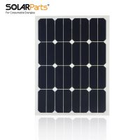 Solarparts 18V 30W Semi-Flexible Solar Panel With Junction Box +Alligator Clamp For Battery Charge Campling