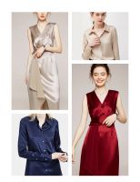 polyester spendax elastic Satin Silky Fabric for Nightwear pajamas Clothing Garment Apparel