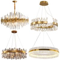 High Lumen super bright crystal brass copper glass led chandelier pendant Light