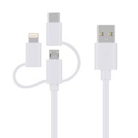 Hotsell 3 in 1 usb cables for iPhone, MFi certified lightning cables, PVC moulded USB to Micro B+lightning+USB C charging and data cable