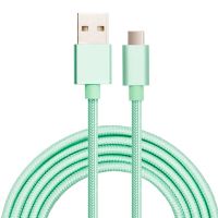 USB to USB C cable, fabric USB type C cable with charging and data functions for mobile phone
