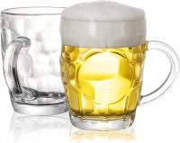 Sell Yijian Glass Beer Stein Pineapple Traditional Beer Mugs with Handles 500ml Freezable Beer Glasses