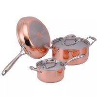 Manufacturer Customized 5Pc Stainless Steel Fry Pan Induction Cooking Pot Saucepan Cookware Set