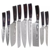 Laser Sharpening Chef Knives Stainless Steel Cuchillos Para chef deluxe Kitchen Knife Set