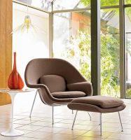New Eero Saarinen fiberglass wool Womb Lounge Chair and Ottoman