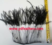 2ply Burnt Ostrich Feather Fringe Dyed Black Sewn On String