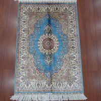 2x3 Small Persian Silk Rug Hand Knotted Carpet Double Knots Traditional Antique Persian Tabriz Style Chinese Manufacturer