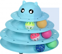 Cat Toy Roller 3-Level Turntable Cat Toys Balls with Six Colorful Balls Interactive Kitten Fun Mental Physical Exercise Puzzle Kitten Toys.