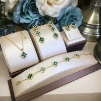 Great Mother's Day!Sell Flower Diamond Jewelry Sets, Flower Necklace+Flower Earring and Ear Nail+Flower Bracelet