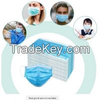 3 Ply Face Mask  Wholesale Blue/White/Black Color Disposable Protectiv