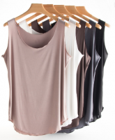 Summer women sleeveless t-shirt organic bamboo cotton home leisure vest