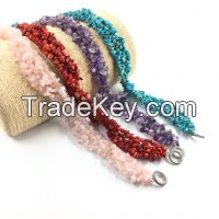 wholesale irregular chips beads necklace with various of gemston
