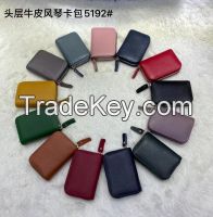 RFID Blocking Genuine Soft mutil-colors Leather Credit Card Holder Wal