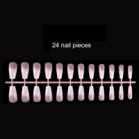 24 Pcs/Set French Fake Nails Matte /UV Detachable Long Ballerina Natural False Coffin Press On Nail