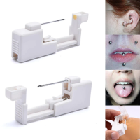 Body Piercing Gun Tool Set Disposable Sterilized Unit Safety Use for Nipple Tongue Navel Ring Lip