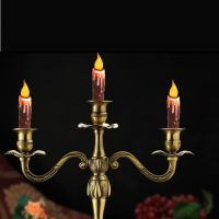 Real Wax Hand Dipped Battery Operated LED Timer Taper Candles Country Primitive Flameless Lights