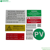 Austrialia Standard Engraved Solar PV Labels NSPV Solar Warning Label for Solar System
