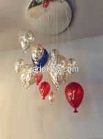 Colorful glass balloon ceiling pendant lights for home interior decorative ideas