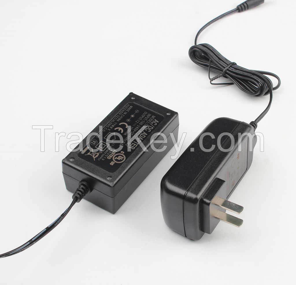 Hotselling 12V 1.5A 18W plug-in adapter with UL/FCC/CE/GS/CB/RCM
