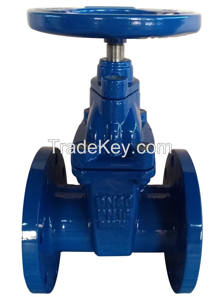 DIN non-rising resilient seated gate valve DN40-DN1200 from China