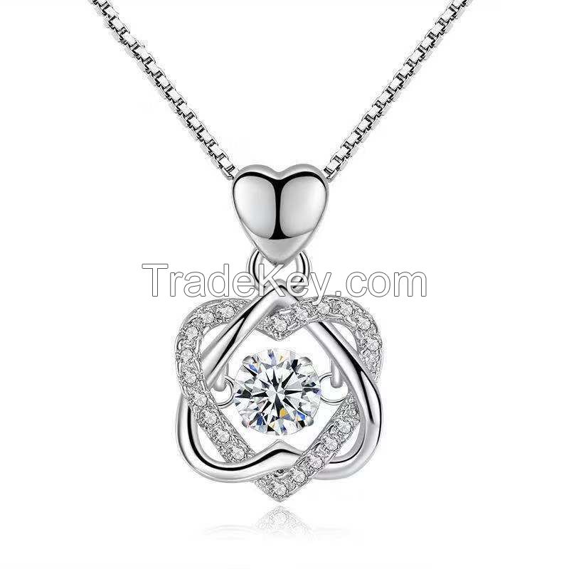 fine jewelry women's pendants with rotational top AAA cubic zirconia for gift