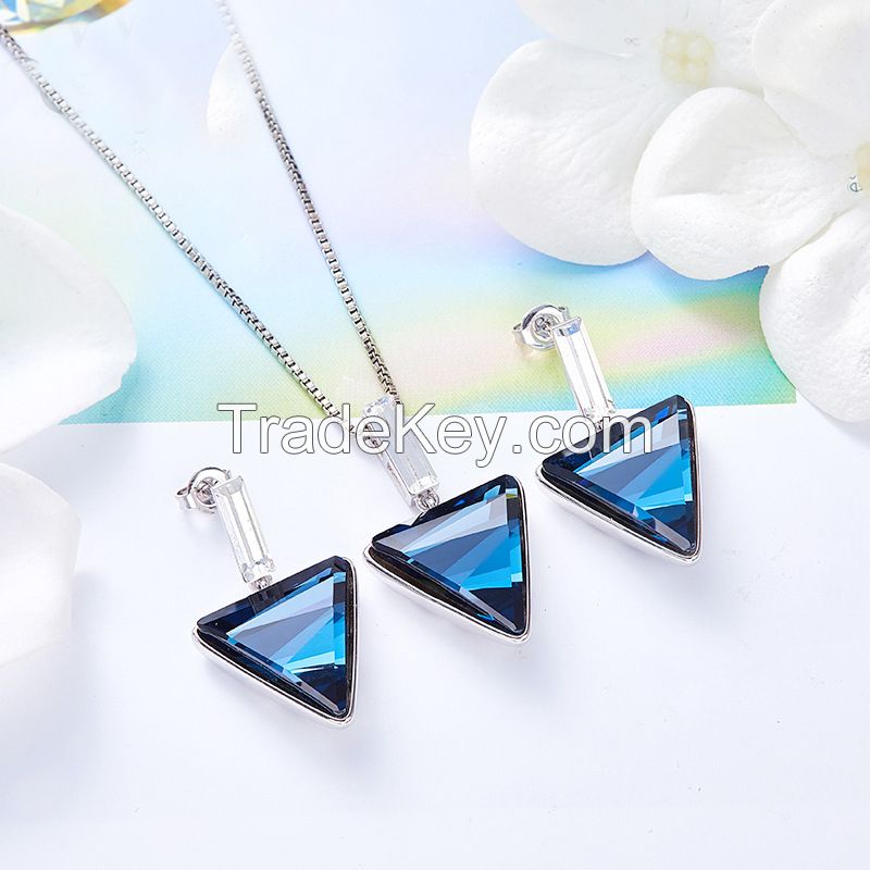 peacock blue gemstone jewelry sets sapphire jewelry pendants and earrings