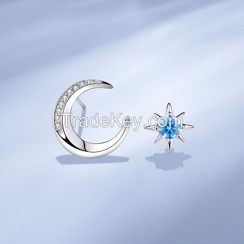 925 sterling silver jewelry sets moon and star fine jewelry sets for party and gifts