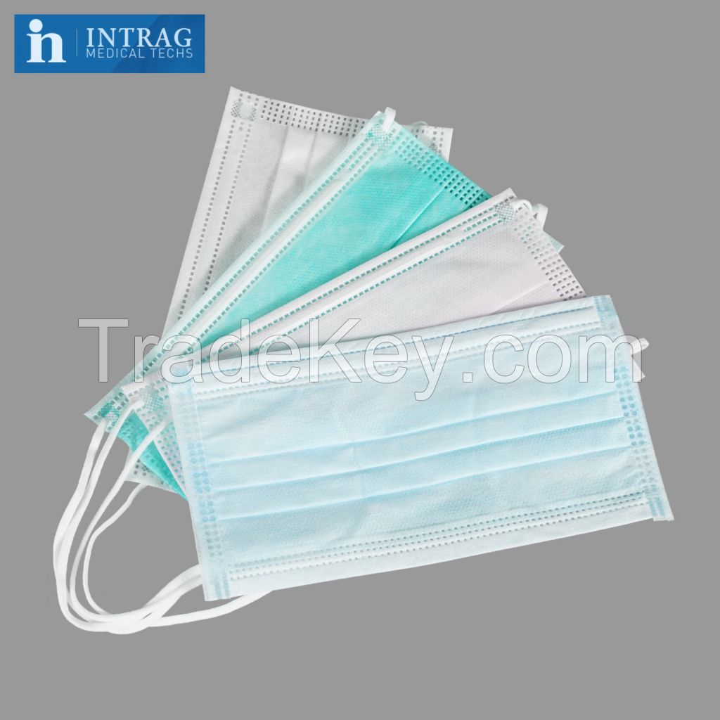 INTRAG Disposable Dental Face Mask Non Woven Fabric Face Mask 3Ply With CE Certificate Respirator