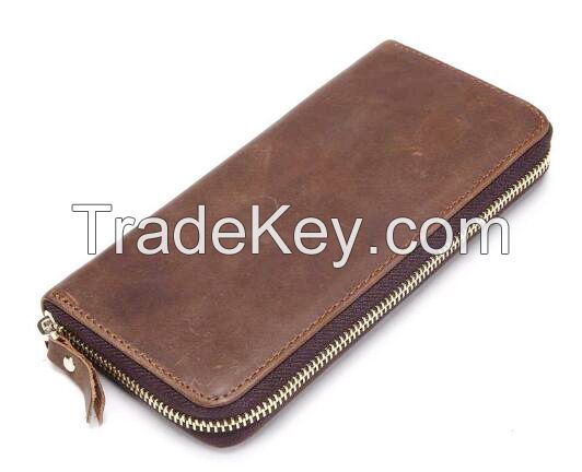 leather men long wallet