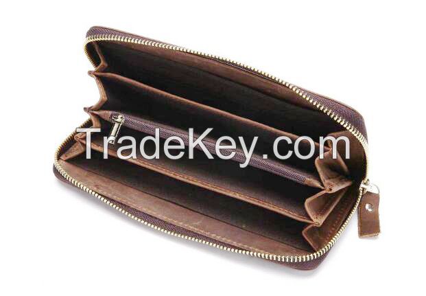 leather men long wallet
