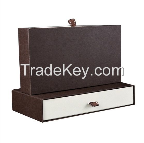 drawer type cardboard paper packing gift boxes Size: 23.5x13x4.5cm Color:customizes Logo:customized Material: 1200g gray cardboard paper Use: gifts packing Shapes: square/rectangle Sample lead-time:7-10 days since f