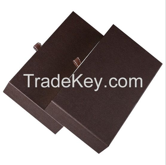  drawer type cardboard paper packing gift boxes Size: 23.5x13x4.5cm Color:Â customizes Logo:Â customized Material: 1200g gray cardboard paper Use: gifts packing Shapes: square/rectangle Sample lead-time:Â 7-10 days since f