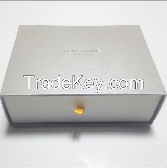 2017 Popular Silver Custom Drawer Type Gift Packaging Cardboard Box