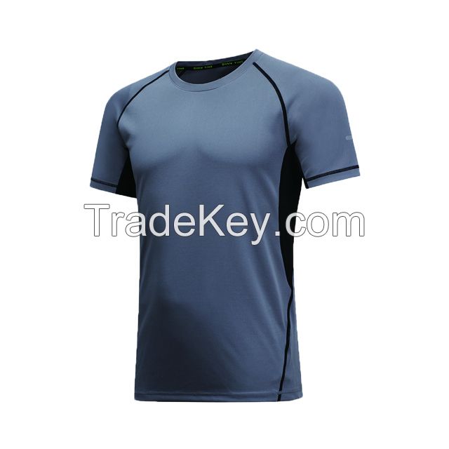 Quick-dry round neck T-shirt with color matching
