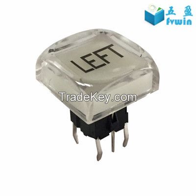 12x12 Tactile Switch Cap Transparent With 12V LED