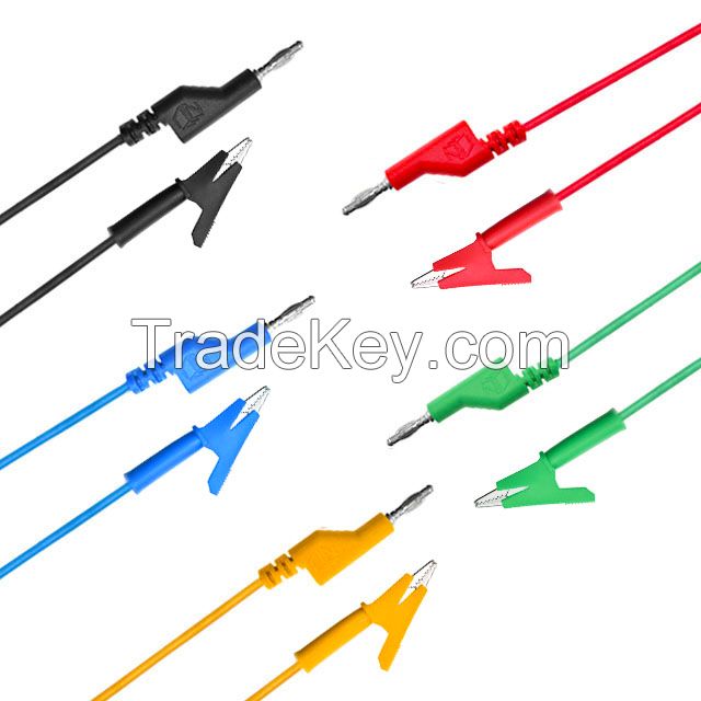 Stackable 4mm Banana Plug to Alligator Clip Test Lead