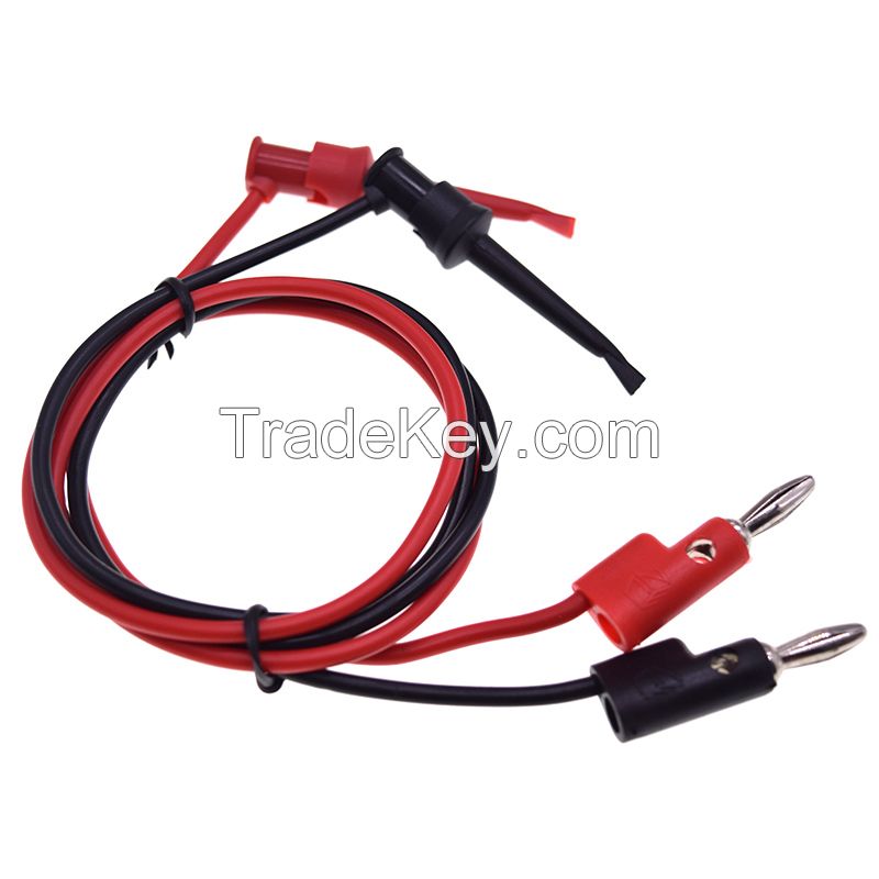 MINI 4mm Stacking Banana Plug to Test Hook Clip Test Lead Cable
