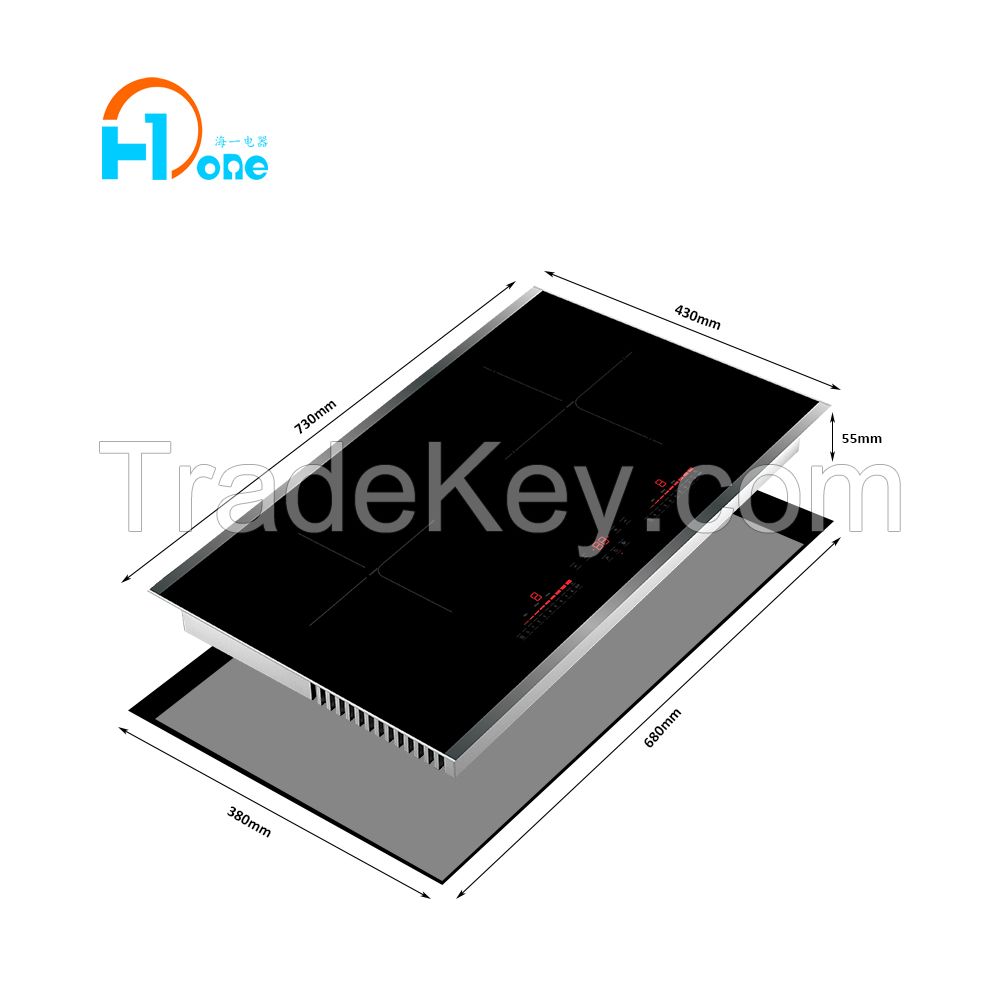 Built-in Double Induction Cooker with Touch Controls