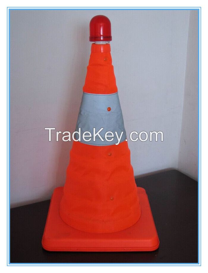 pop up Flexible road Traffic Folding Cone with LED light