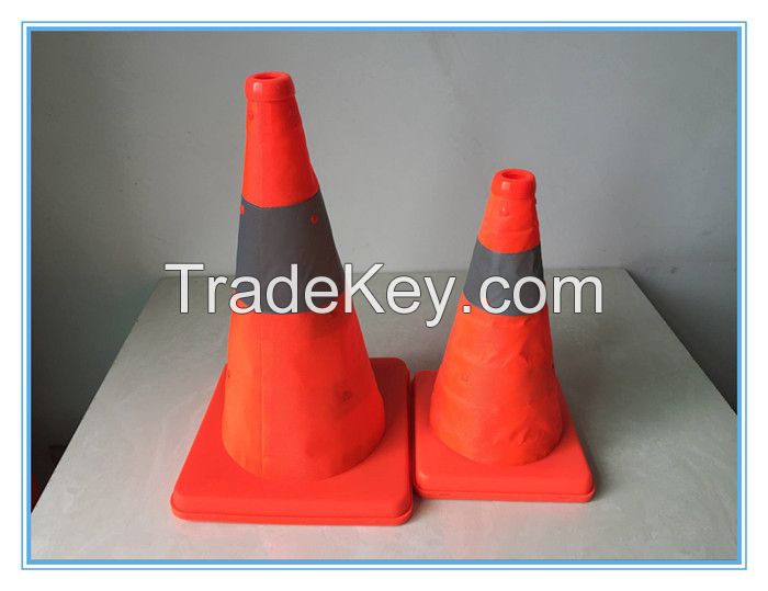   pop up Flexible road Traffic retractable Cone with LED light 