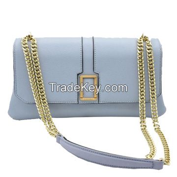 Fashion Elegant Blue PU Women Chain Shouder Bag