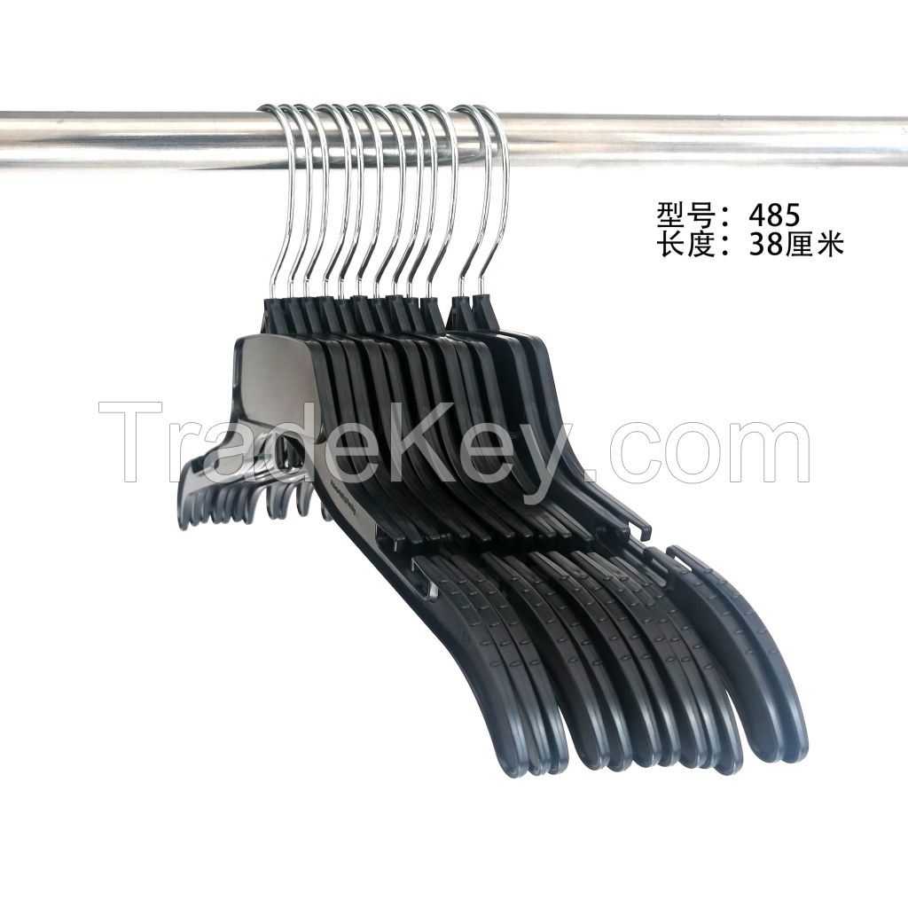 VICS/GS1 plastic hanger metal hook style 485/484/479 garment hanger clear hanger