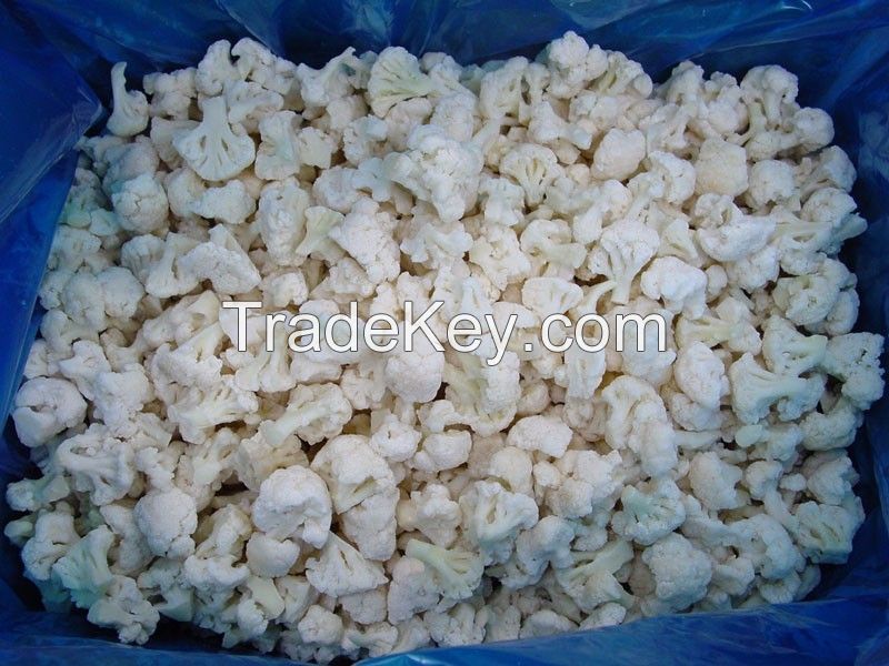 Grade A frozen IQF cauliflower 30-50 mm in bulk pakcage