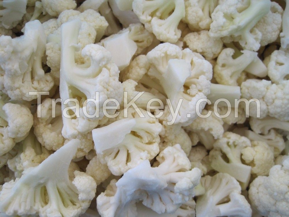 Grade A frozen IQF cauliflower 30-50 mm in bulk pakcage