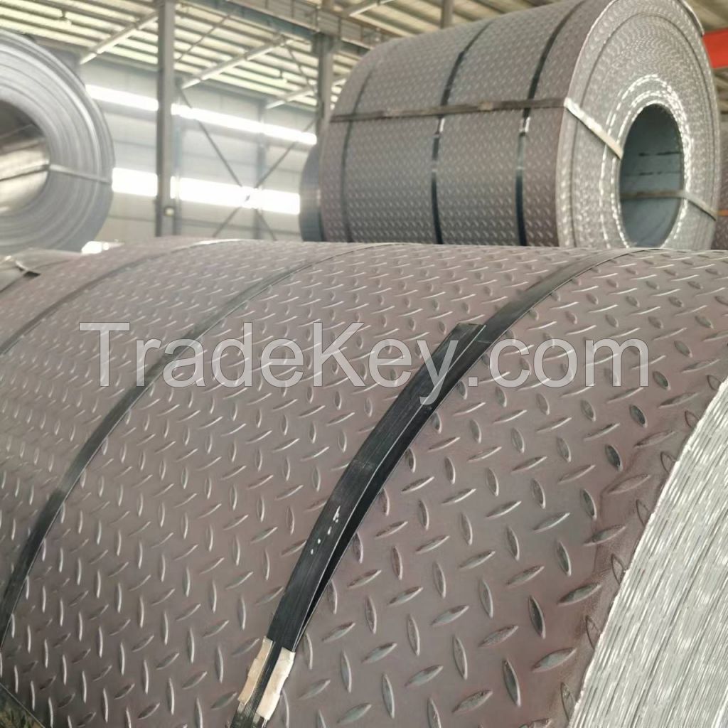 Hot sale diamond plate in coil checkered sheet weight galvanized chequered coil meter price