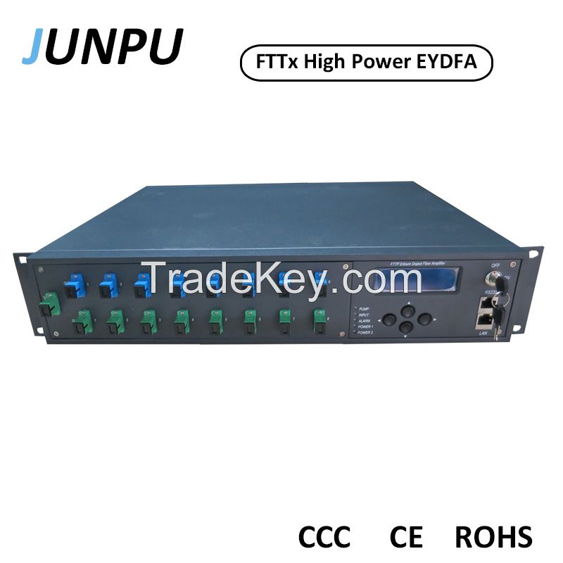 Junpu Optical Fiber Amplifier 64 ports with inside WDM function FTTH OLT PON CATV EDFA 19dbm