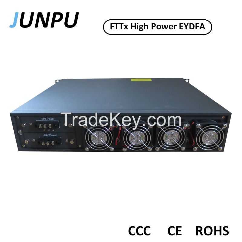 Junpu 16 outputs 22dbm Per Port FTTH High Optical Power Amplifier EYDFA Fiber Optic Amplifier PON EDFA WDM